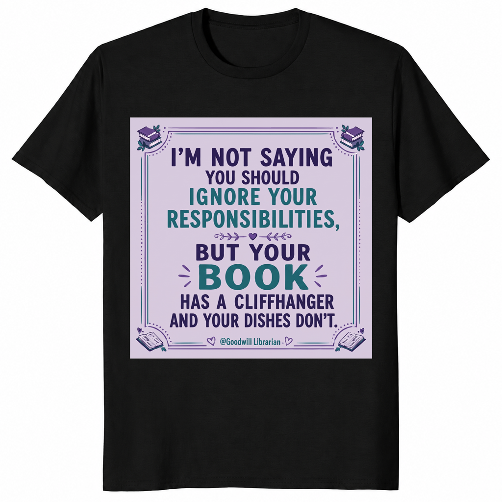 Your Book Has A Cliffhanger shirt in black