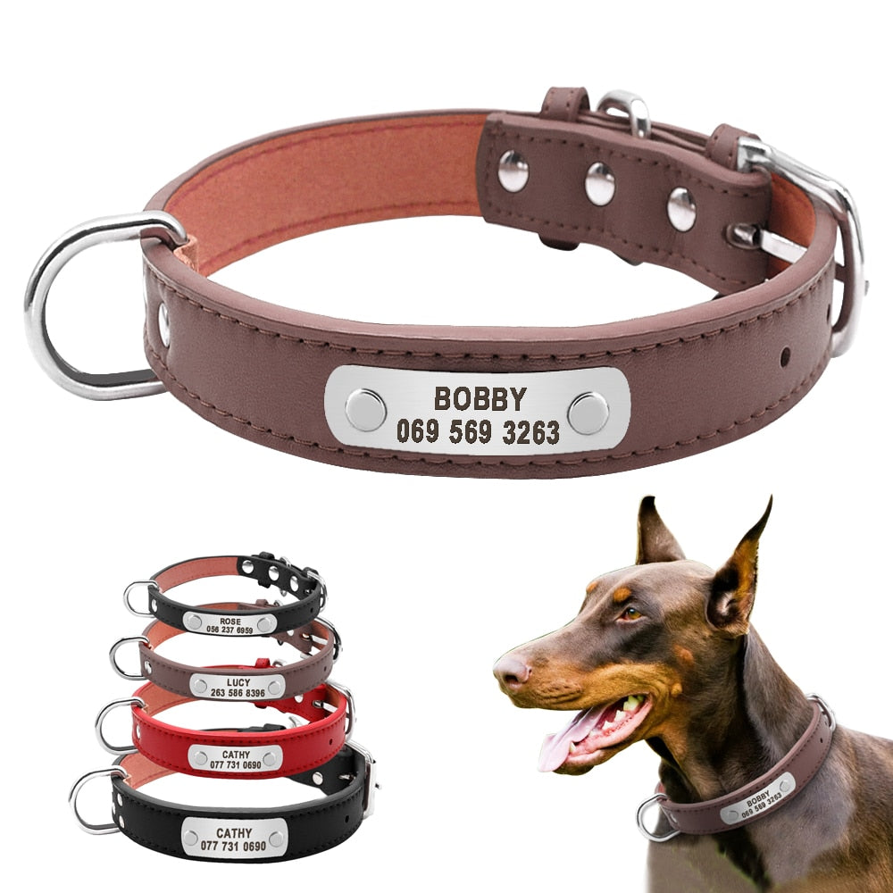Customizable PU Leather Dog Collar - YourCatBackpack.Co