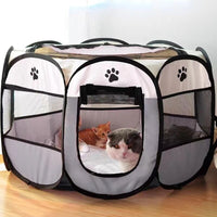 Portable Octagonal Cat Tent - Safe & Cozy Pet Playpens - YourCatBackpack.Co