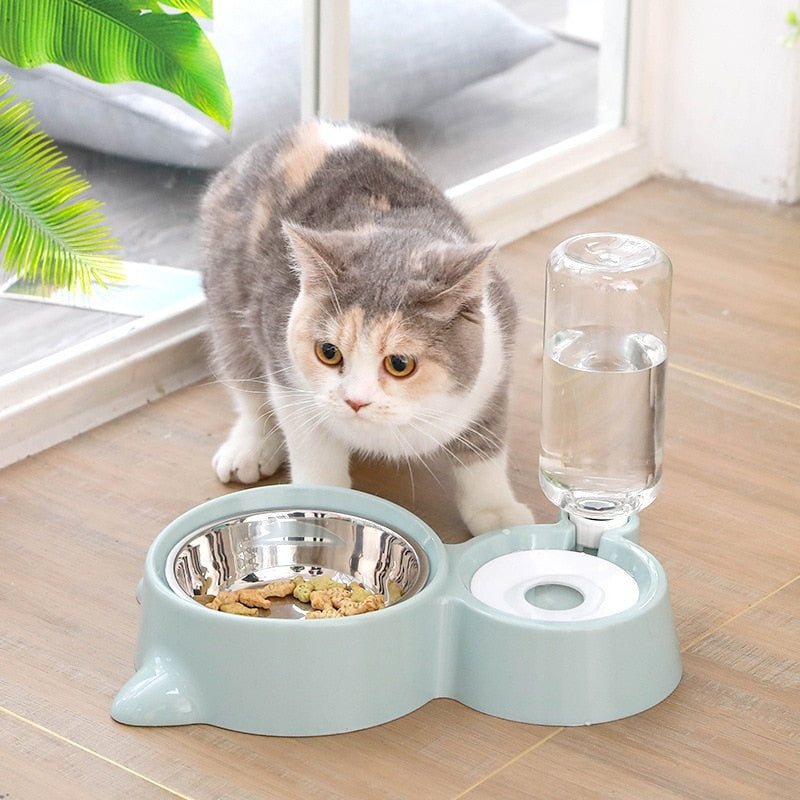 Automatic Pet Water and Food Feeder for Cats & Small Dogs - YourCatBackpack.Co